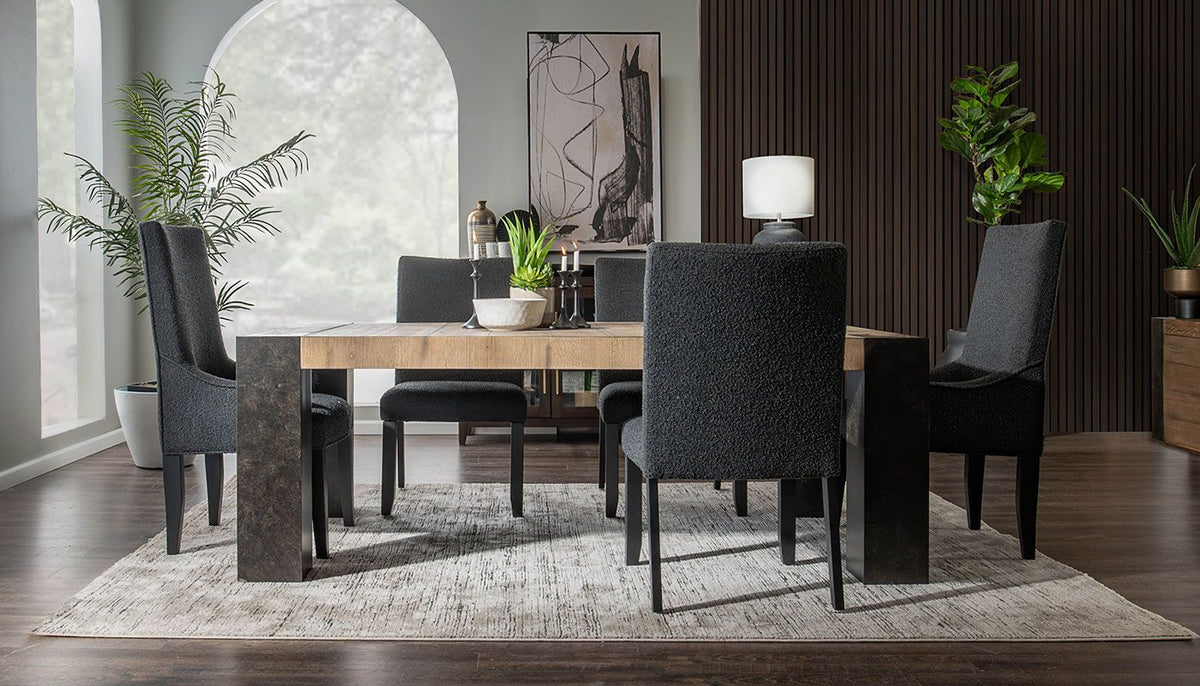 Our House 84" Dining Height Table & Black Chairs
