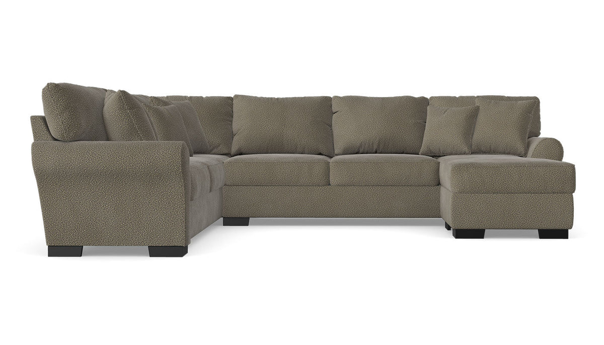 Heath "Saddleback Leather" Sectional with Right Arm Facing Chaise