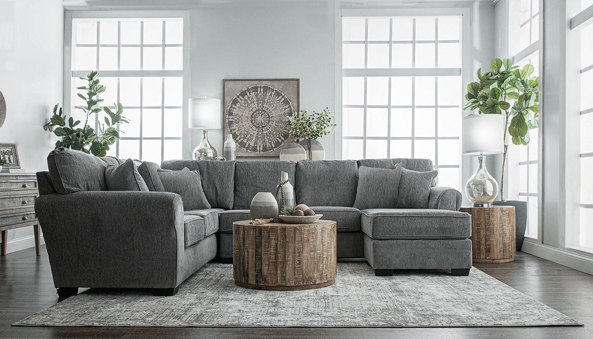 Heath Smoke Sectional with Chaise