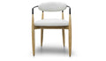 Jagger Dining Height Beige Fabric Light Frame Arm Chair