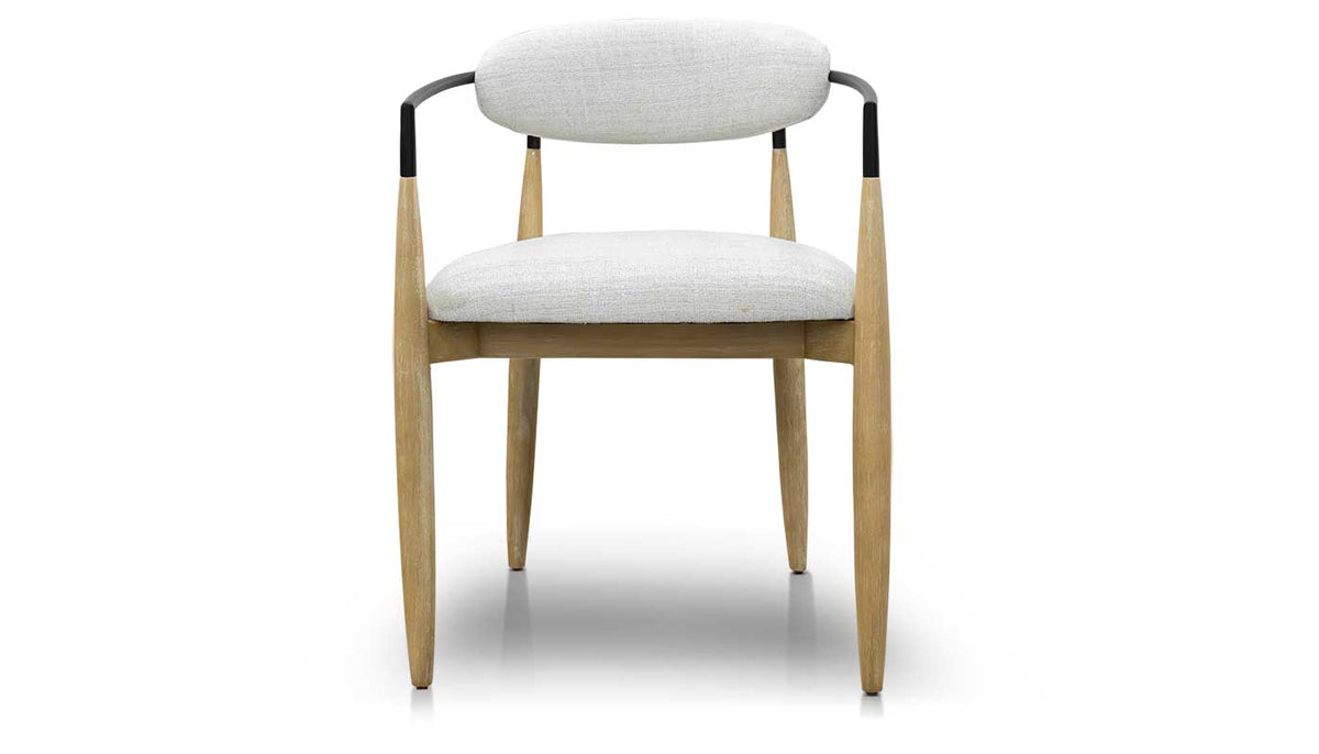 Jagger Dining Height Beige Fabric Light Frame Arm Chair